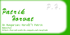 patrik horvat business card